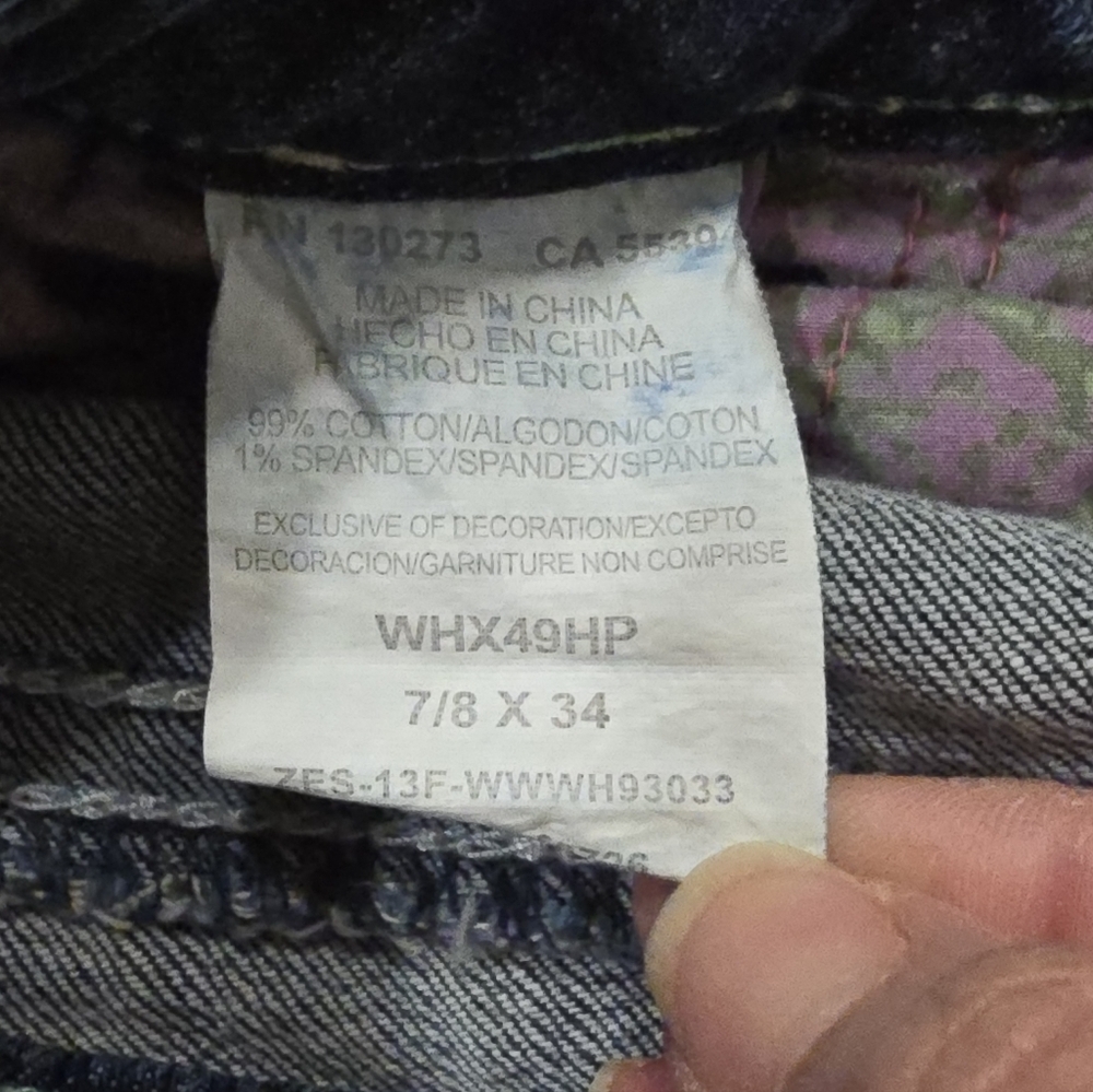 Rock 47 Wrangler Denim Jeans, Ultra Low Rise, 7/8 X 34, Womens - Picture 13 of 13
